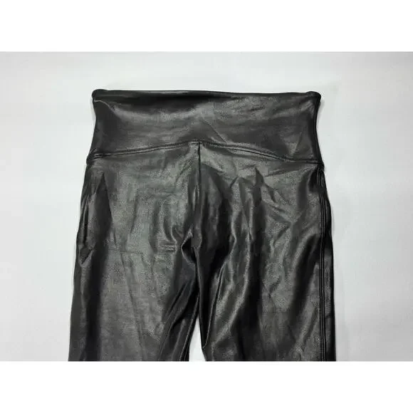 Spanx Women's Pull On Black Faux Leather Leggings - Size L - Picture 4 of 7